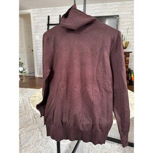 NWT Cielo Women’s Burgundy Cowl Neck Long Sleeves Pullover Sweater Size Large